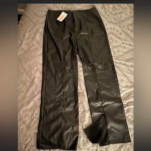 Faux leather pants